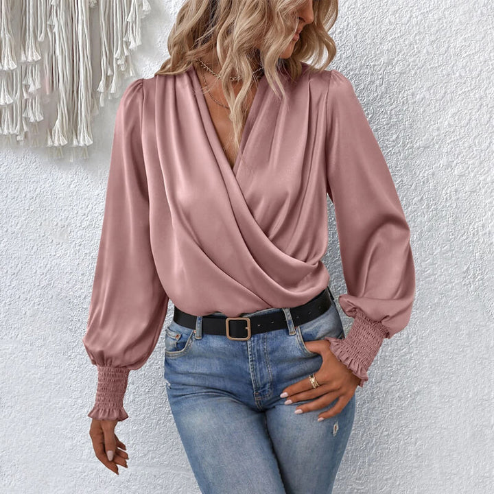 Mune | Stylish Blouse Pullover with Crossed Design Festive Blouse for Women