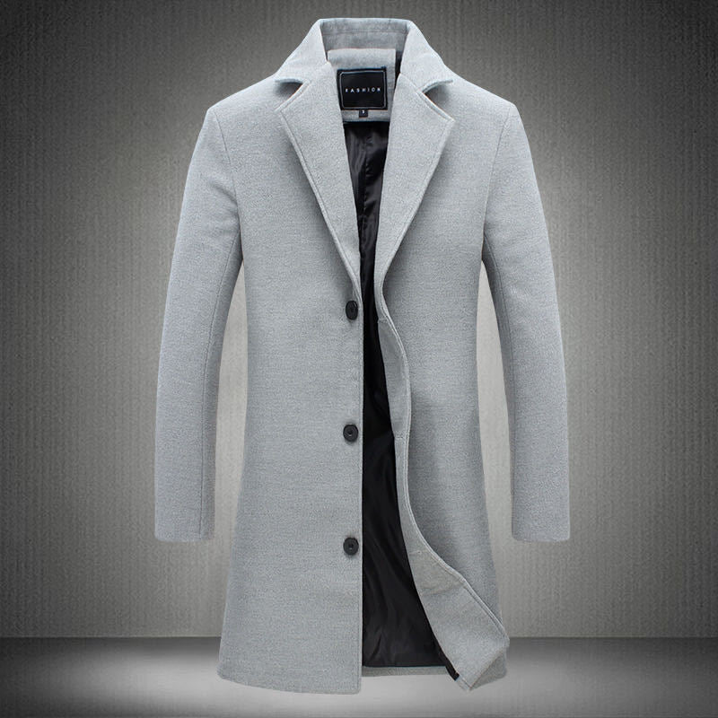 Men's slim short coat with stand-up collar and elegant button placket Mune Fashion