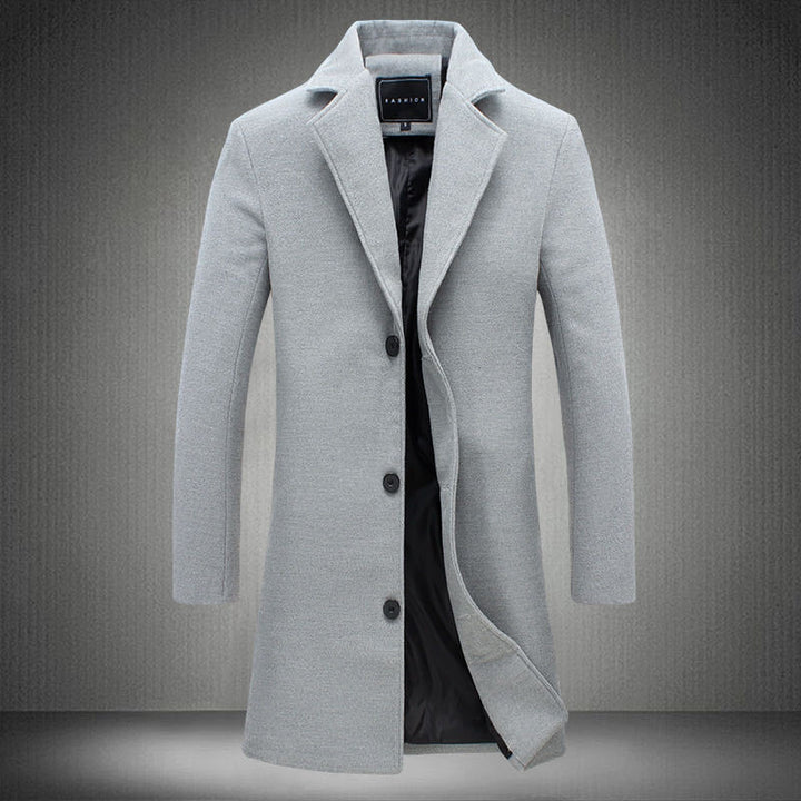Men's slim short coat with stand-up collar and elegant button placket Mune Fashion
