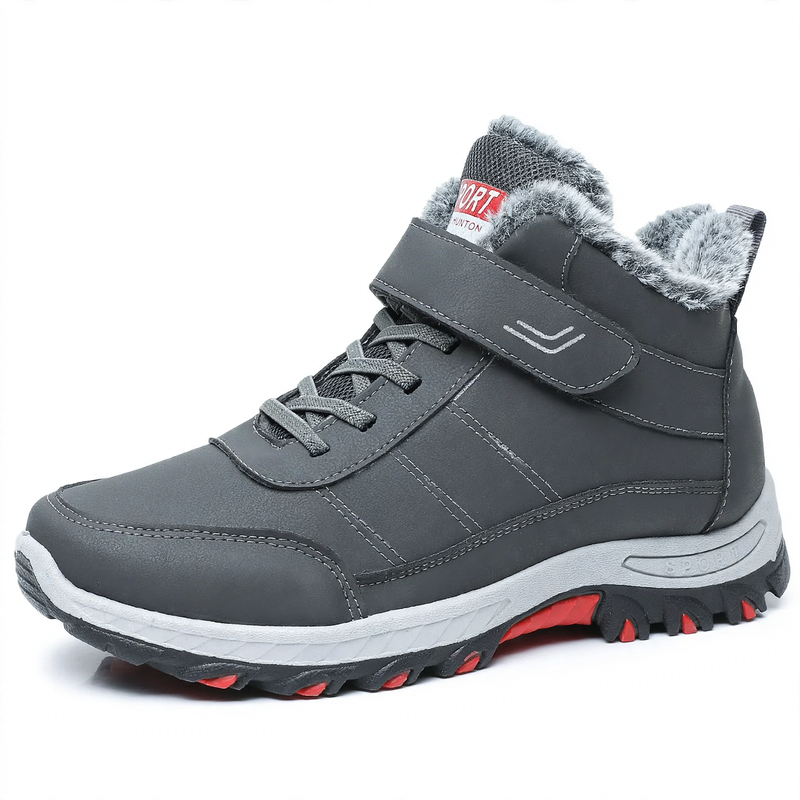 Padded men's winter boots, sturdy, for outdoor activities