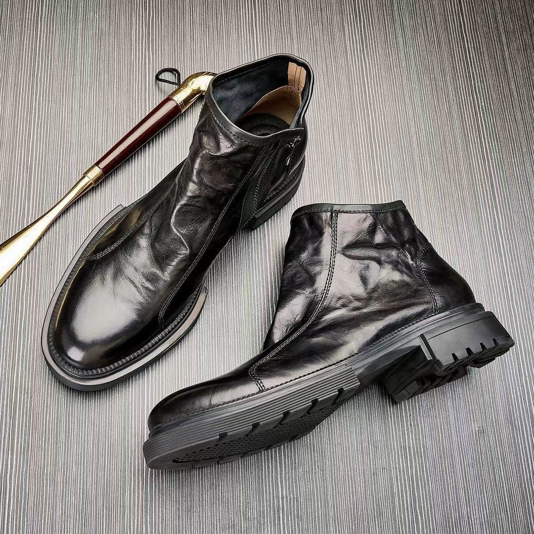 Men's Chelsea boots made of cowhide leather, breathable