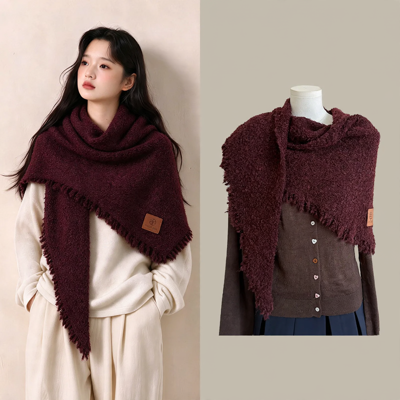 Triangle scarf with wool content, warming