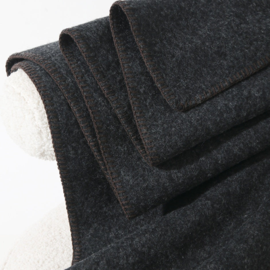 Thicker, solid color alpaca wool scarf, dark gray