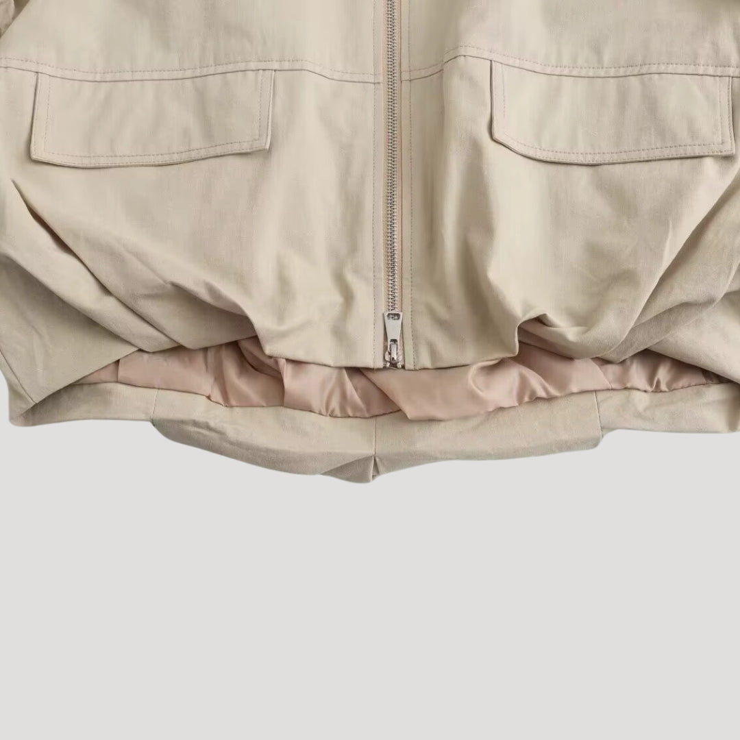 Mune | Women's beige lightweight Zip-Up bomber jacket