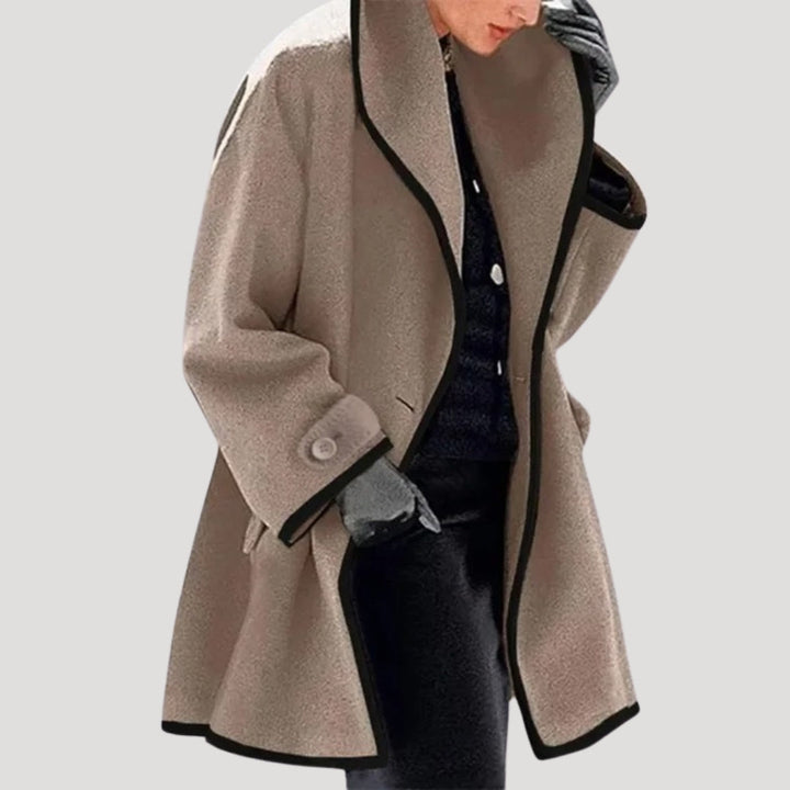 Mune | Women's Winter Wool Coat Elegant Swing Cape Jacket