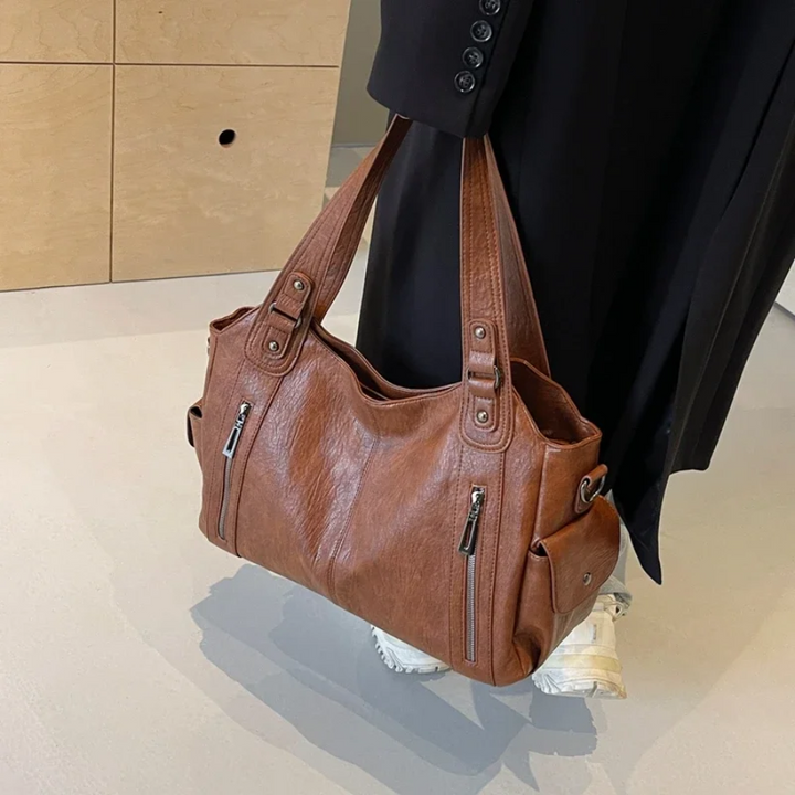 Mune | Stylish Leather Handbag with Zipper