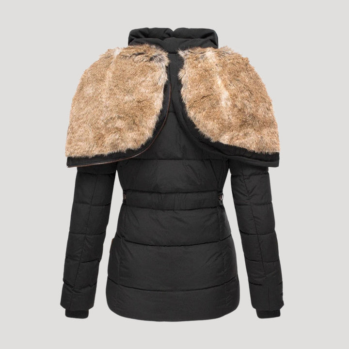 Mune | Women's Padded Winter Coat with Faux Fur Collar Jacket