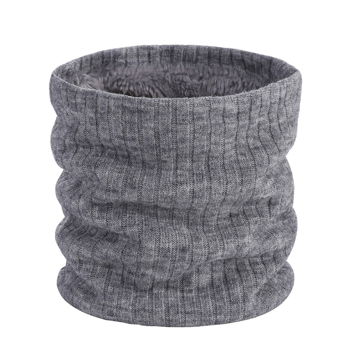 Fleece-lined knitted neck warmer for men and women