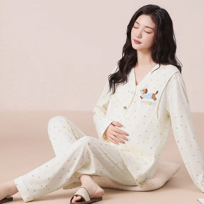 Maternity and nursing house suit, cotton, various designs