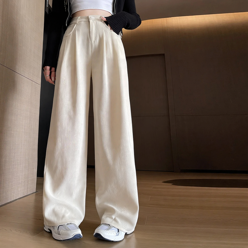 Women’s corduroy trousers, straight cut, lined, for autumn/spring