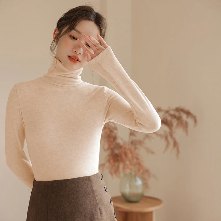 Women's undershirt, padded, with stand-up collar