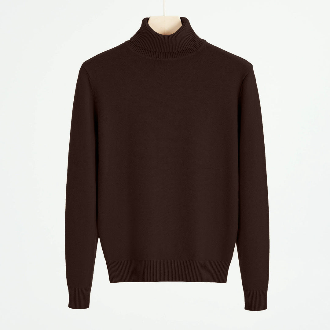 Men's knit sweater with turtleneck, warm