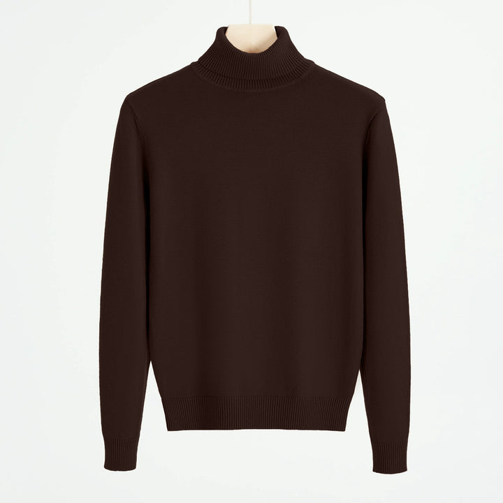 Men's knit sweater with turtleneck, warm