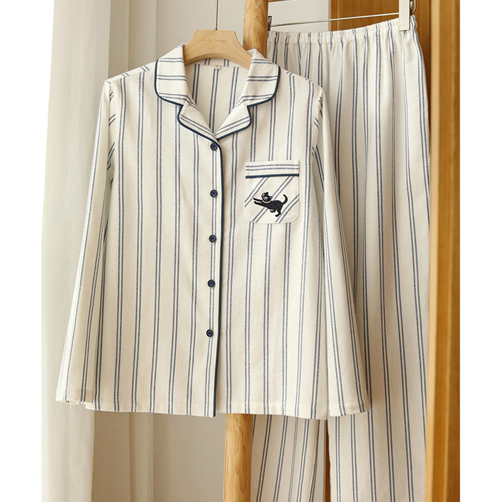 Partner Pajama made of cotton flannel with embroidery