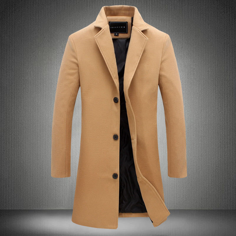 Men's slim short coat with stand-up collar and elegant button placket Mune Fashion