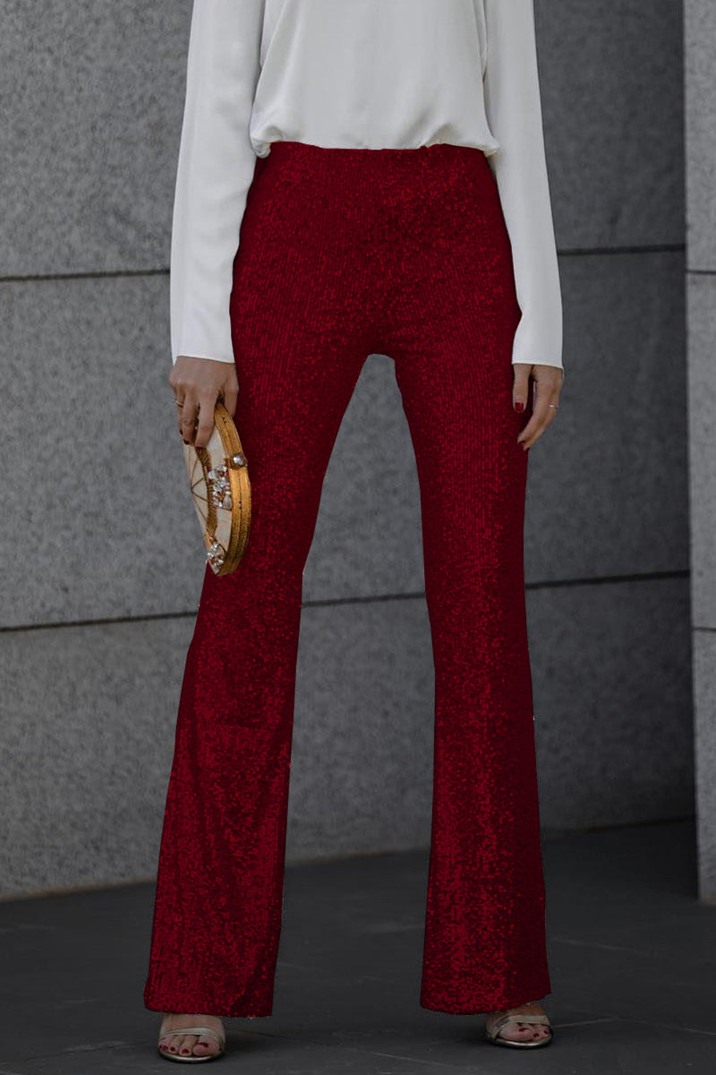 Mune | Chic Autumn High Waist Sequin Flared Pants for Women