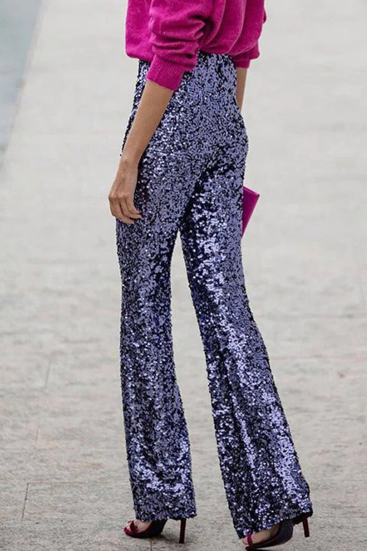 Mune | Chic Autumn High Waist Sequin Flared Pants for Women