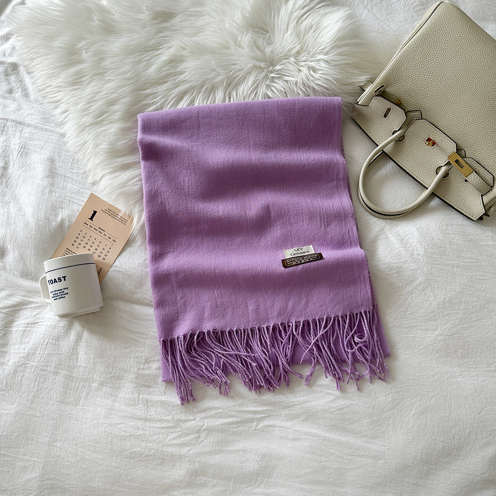 Solid color scarf made of cashmere imitation, 190x70cm