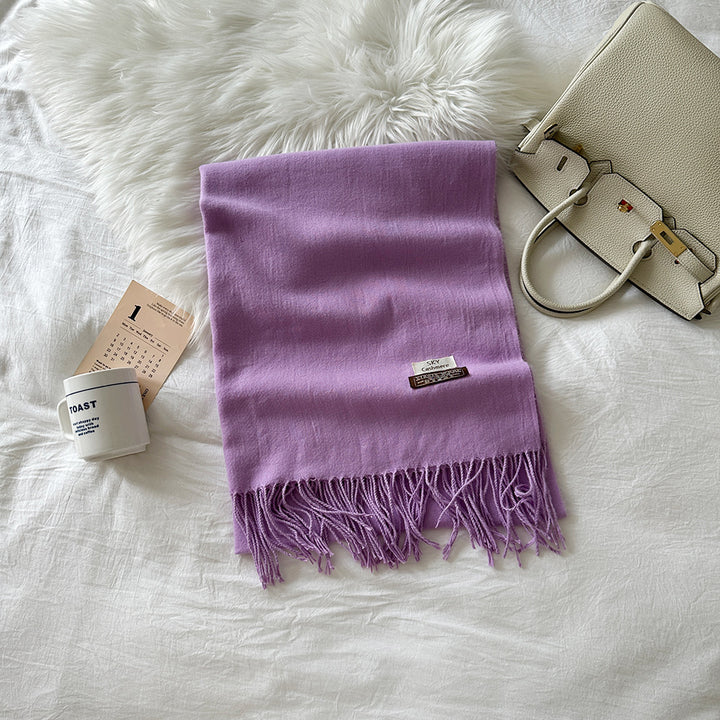 Solid color scarf made of cashmere imitation, 190x70cm