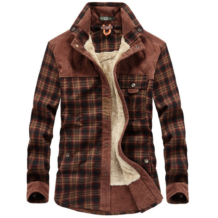 Men's flannel shirt jacket with teddy lining Mune Fashion