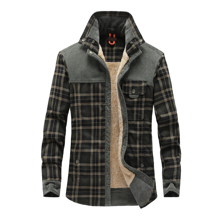 Men's flannel shirt jacket with teddy lining Mune Fashion