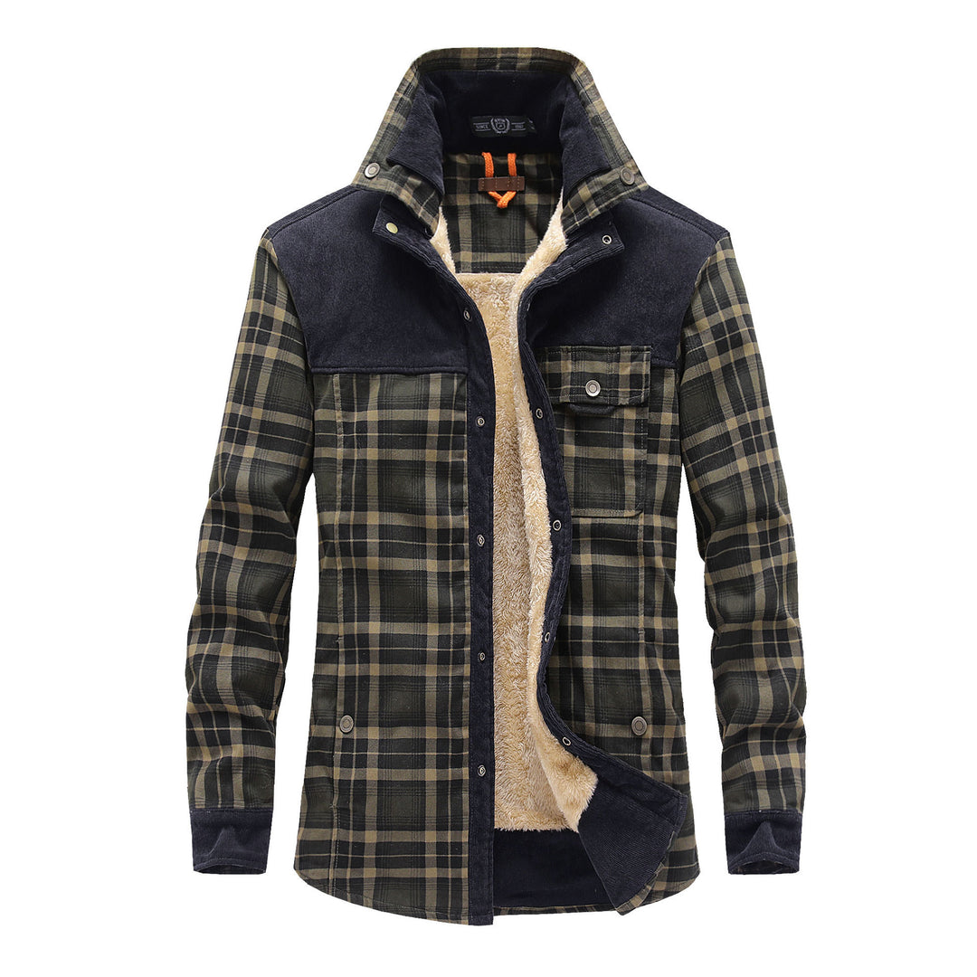 Men's flannel shirt jacket with teddy lining Mune Fashion