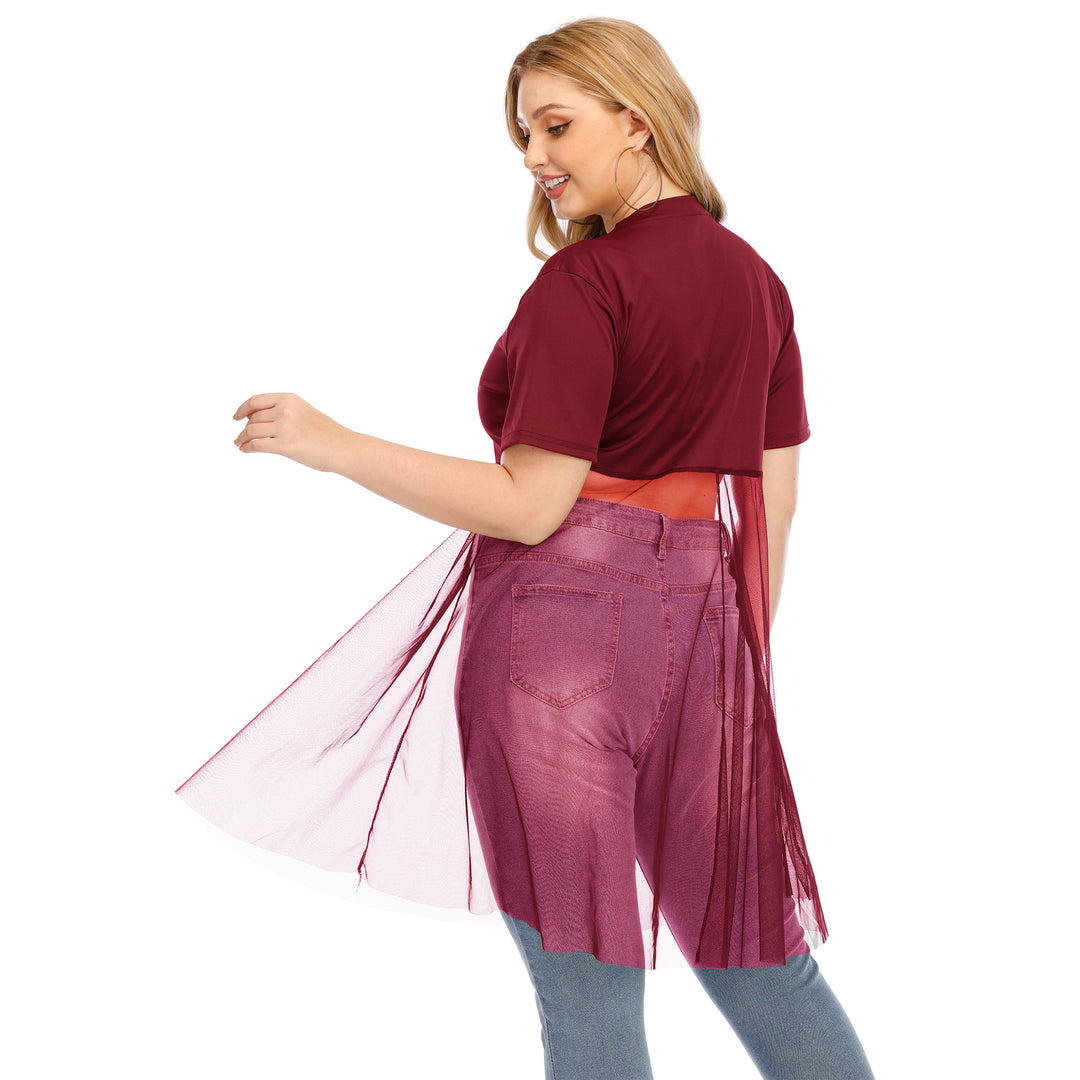 Women's fashionable mesh top with integrated skirt Mune Fashion