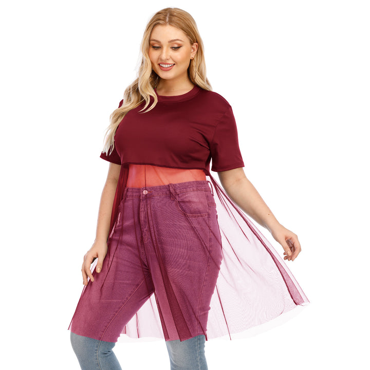 Women's fashionable mesh top with integrated skirt Mune Fashion