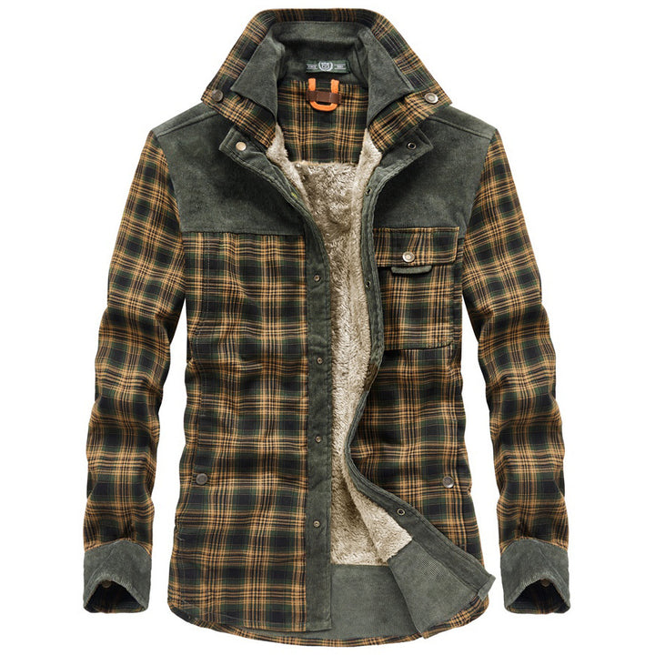 Men's flannel shirt jacket with teddy lining Mune Fashion