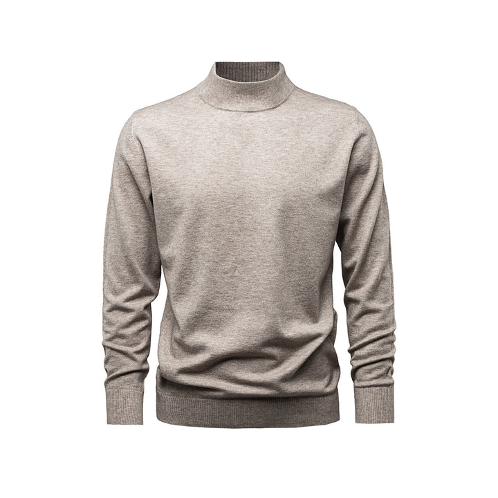 Men's sweater with stand-up collar, solid color