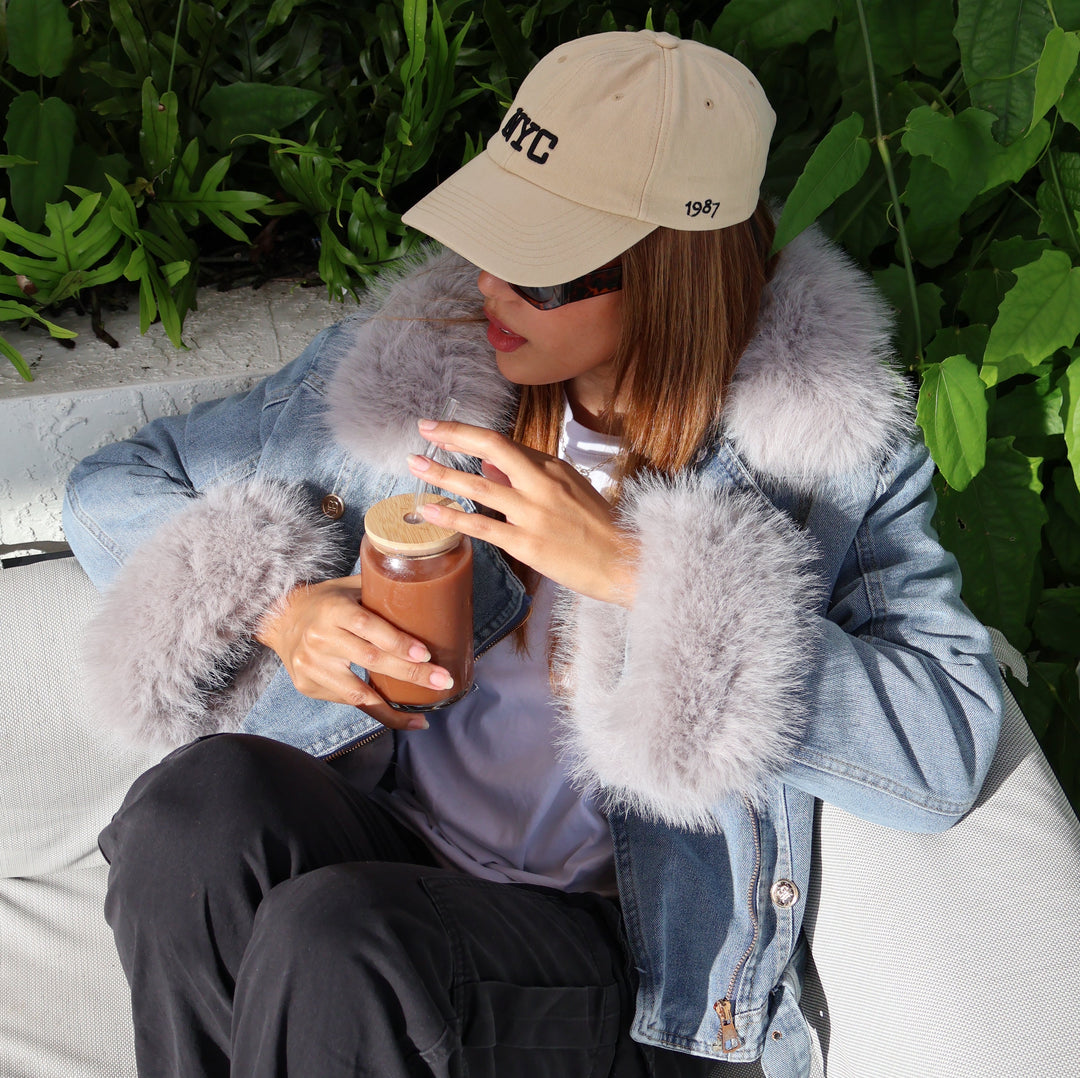 Mune | Denim Jacket with Faux Fur Collar