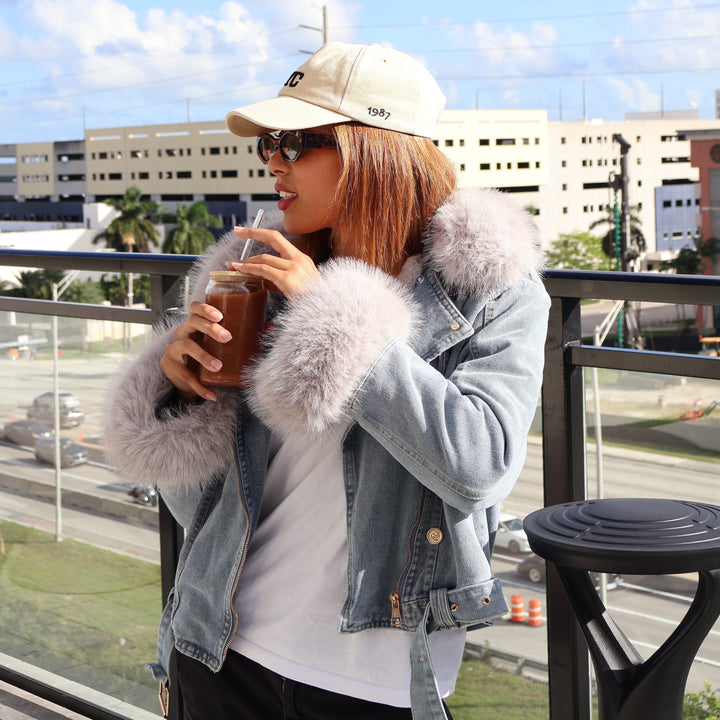 Mune | Denim Jacket with Faux Fur Collar