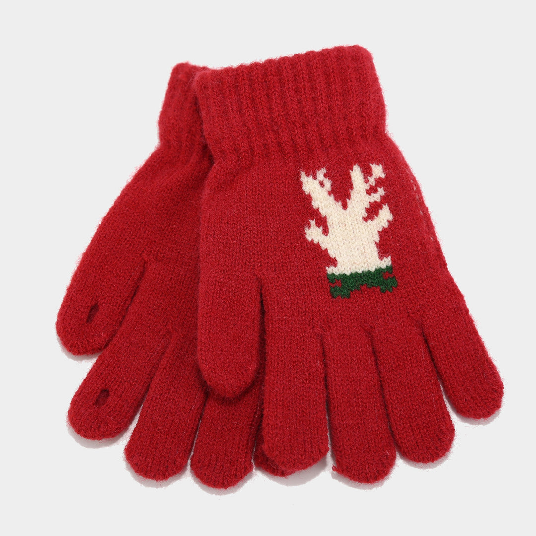 Mune | Christmas Reindeer Antlers Scarf Hat Gloves Three-Piece Set (3 Colors)