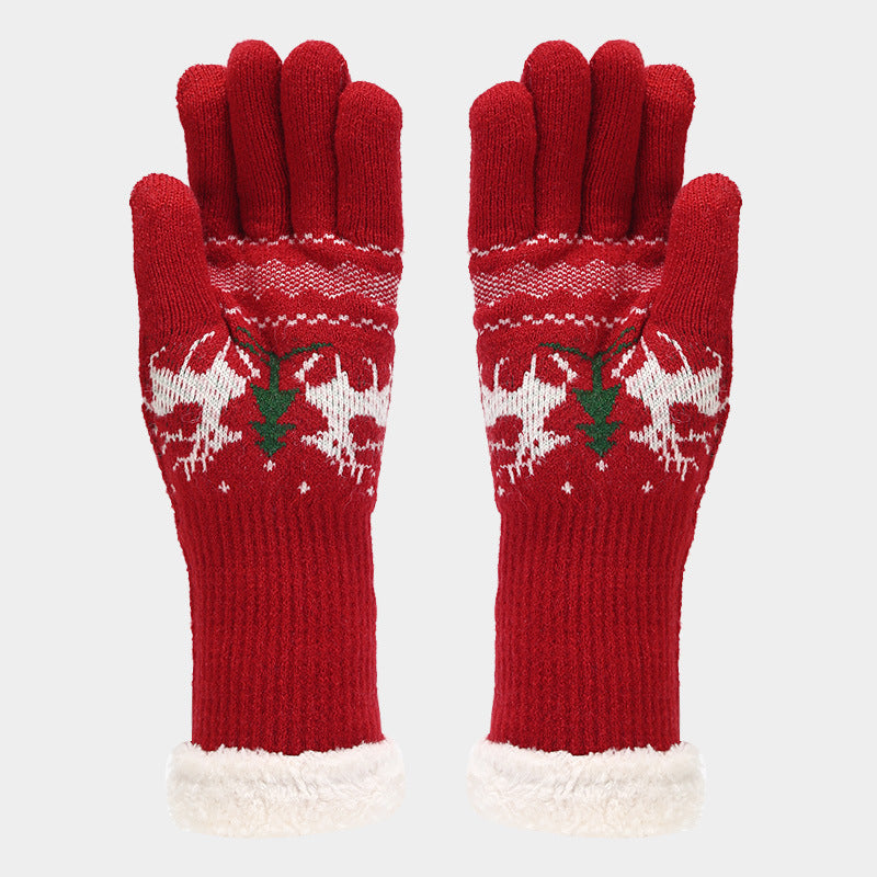 Mune | Christmas Reindeer Pattern Hat Scarf Gloves Set (6 Colors)