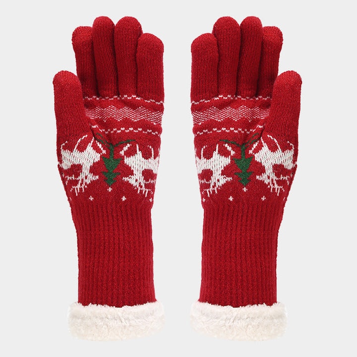 Mune | Christmas Reindeer Pattern Hat Scarf Gloves Set (6 Colors)