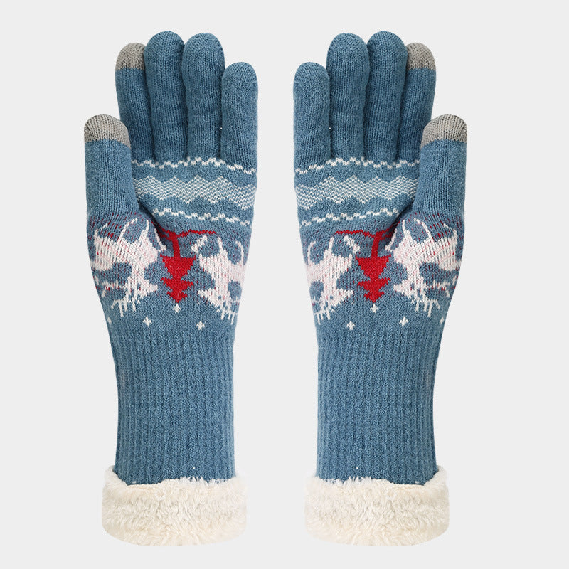Mune | Christmas Reindeer Pattern Hat Scarf Gloves Set (6 Colors)