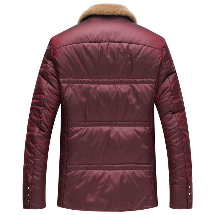 Men's Quilted Short Jacket with Teddy Collar and Crest Application Mune Fashion