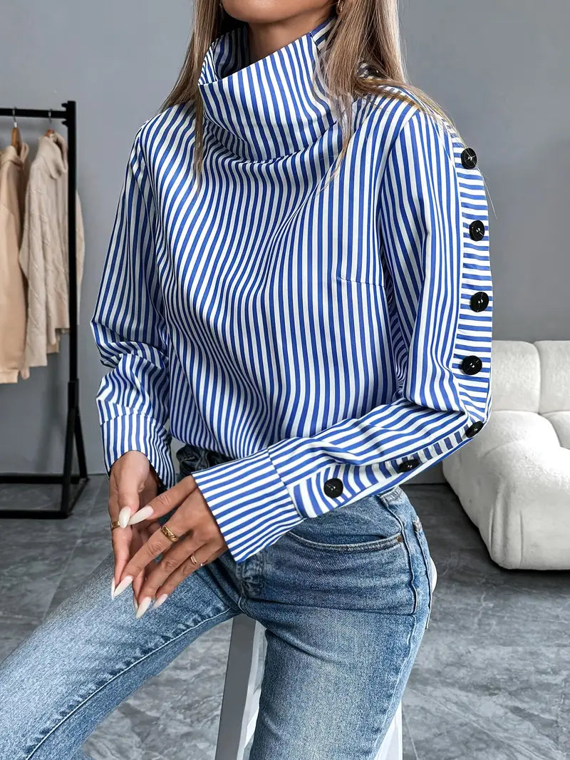 Mune Fashion | Stylish Striped Cotton Blouse
