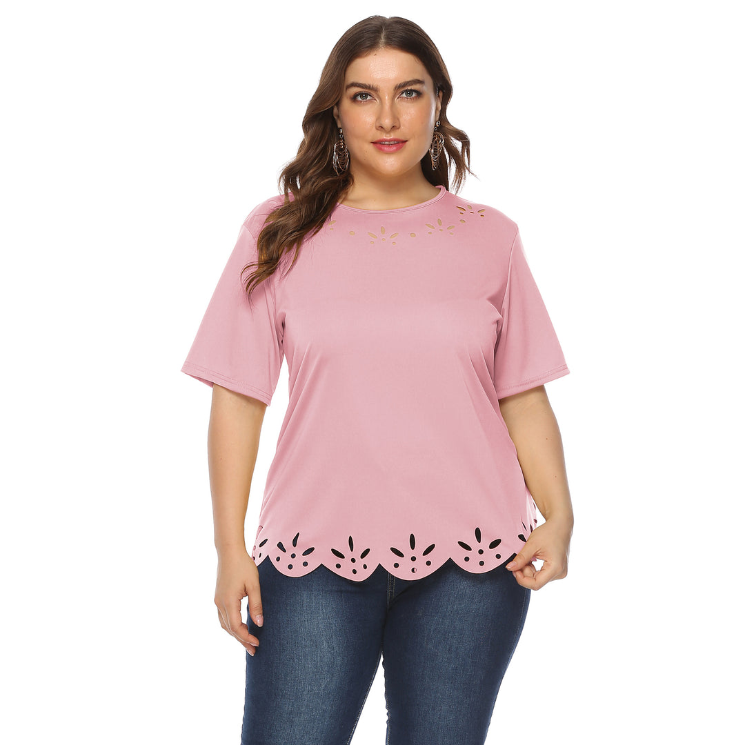 Women’s casual T-shirt with creative hole pattern Mune Fashion