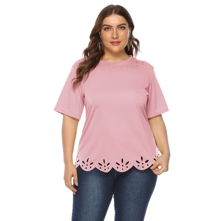 Women’s casual T-shirt with creative hole pattern Mune Fashion