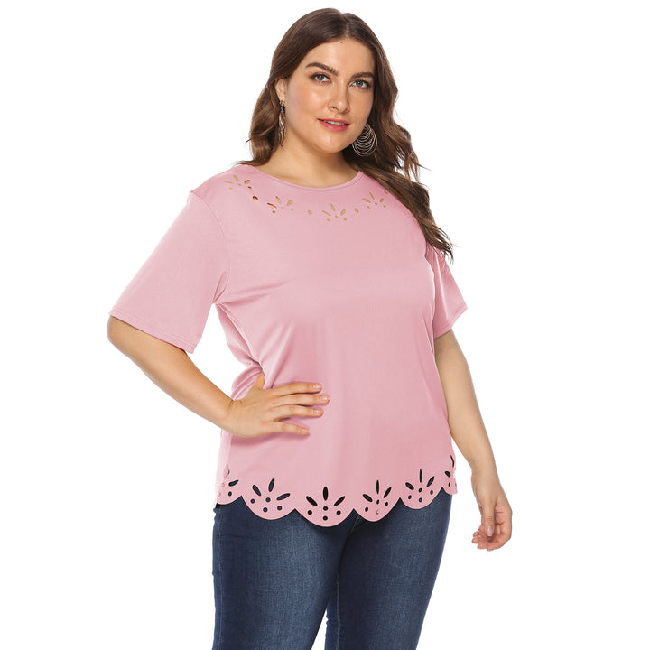 Women’s casual T-shirt with creative hole pattern Mune Fashion