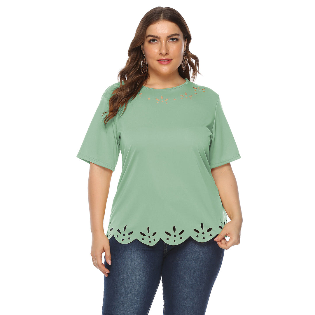 Women’s casual T-shirt with creative hole pattern Mune Fashion