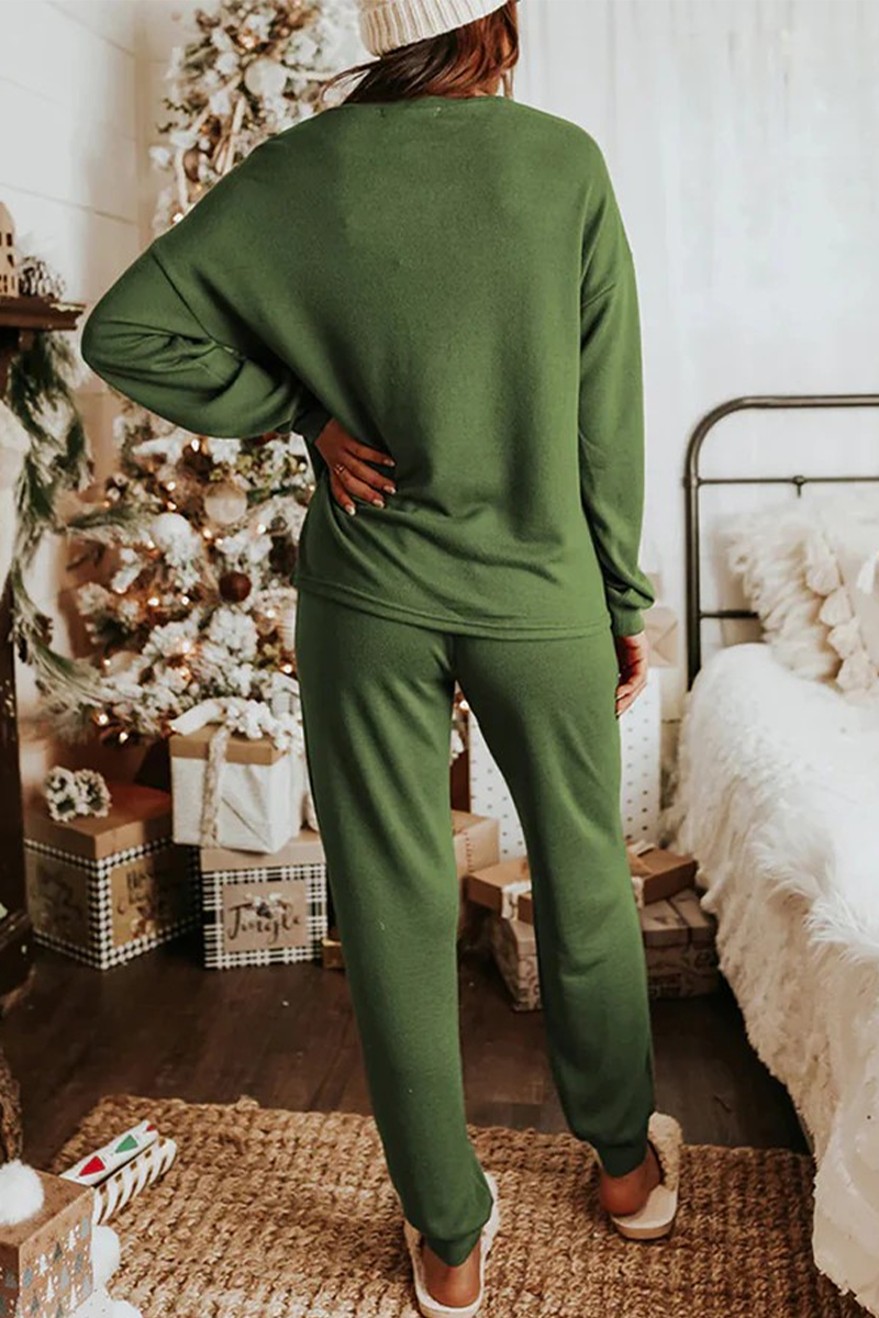 Mune | Casual Party Santa Christmas Tree Candy Sequins Lace O-Neck Long Sleeve Two Pieces (3 Colors)