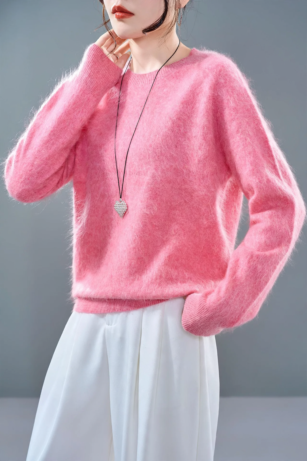 Women's cashmere sweater, brushed
