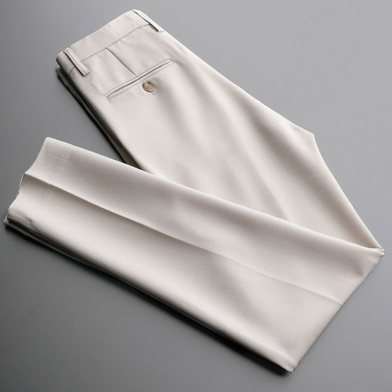 Men's slim-fit business trousers with crease and concealed hook closure Mune Fashion