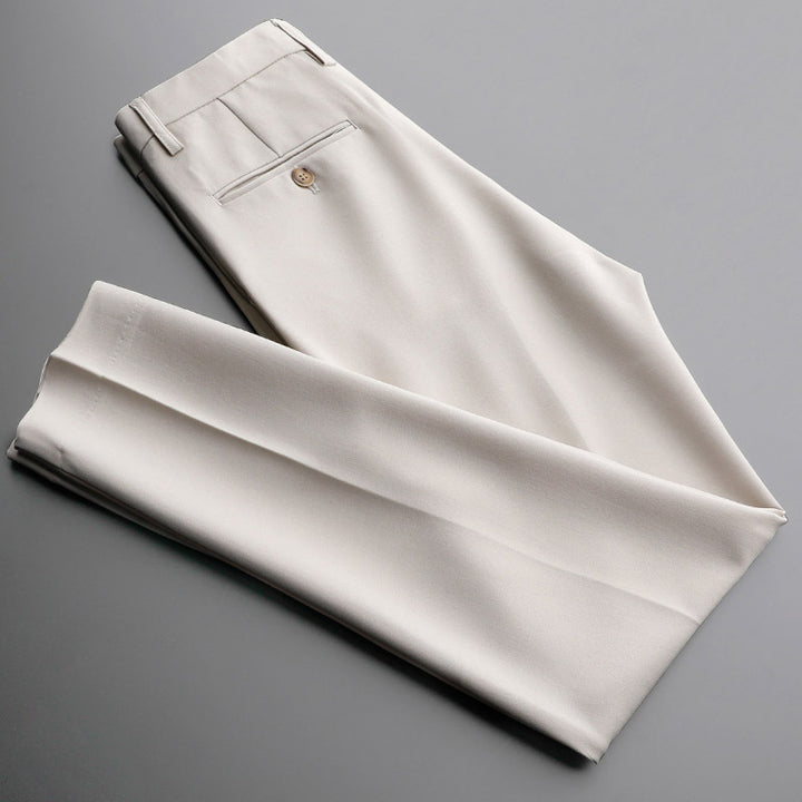 Men's slim-fit business trousers with crease and concealed hook closure Mune Fashion
