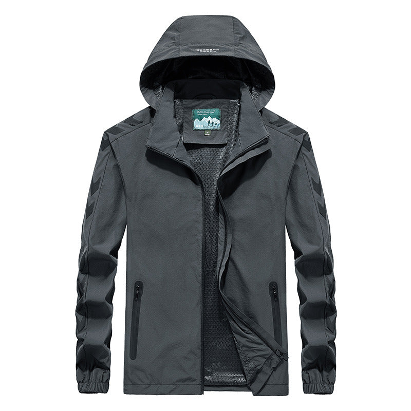 Men's Performance Softshell Jacket with Hood, Sealed Zippers and Reflective Sleeve Inserts Mune Fashion