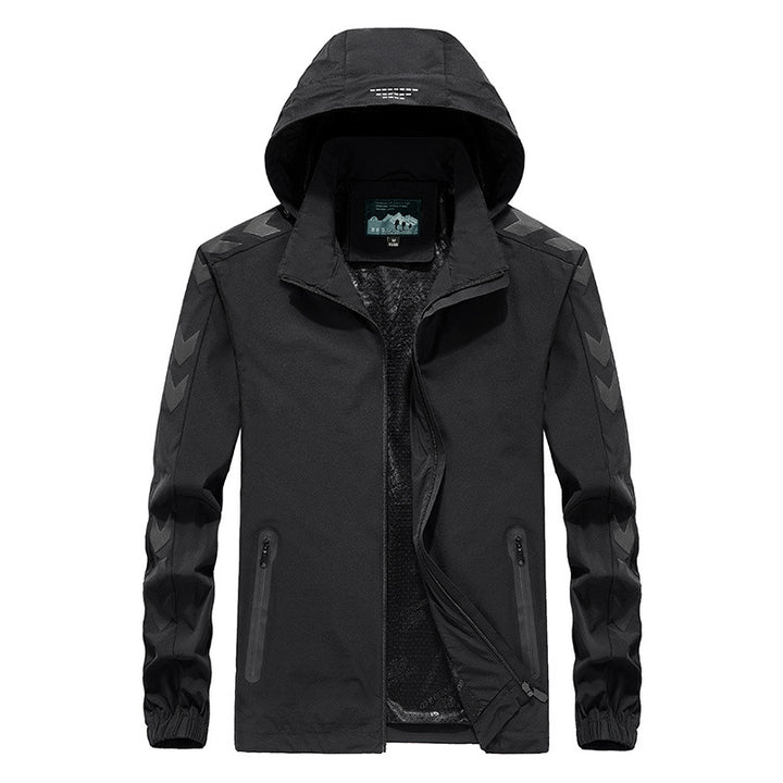 Men's Performance Softshell Jacket with Hood, Sealed Zippers and Reflective Sleeve Inserts Mune Fashion