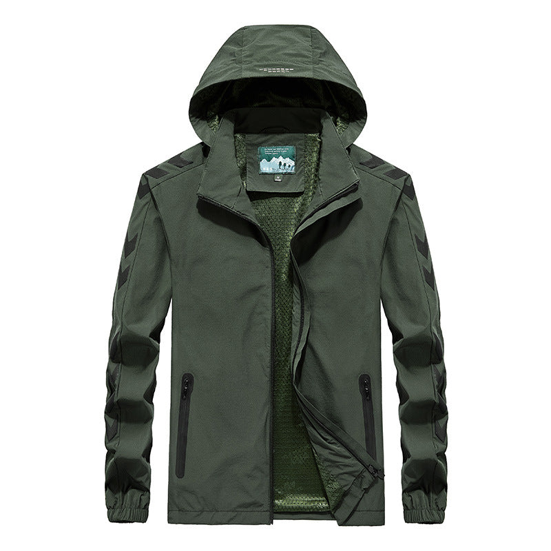Men's Performance Softshell Jacket with Hood, Sealed Zippers and Reflective Sleeve Inserts Mune Fashion