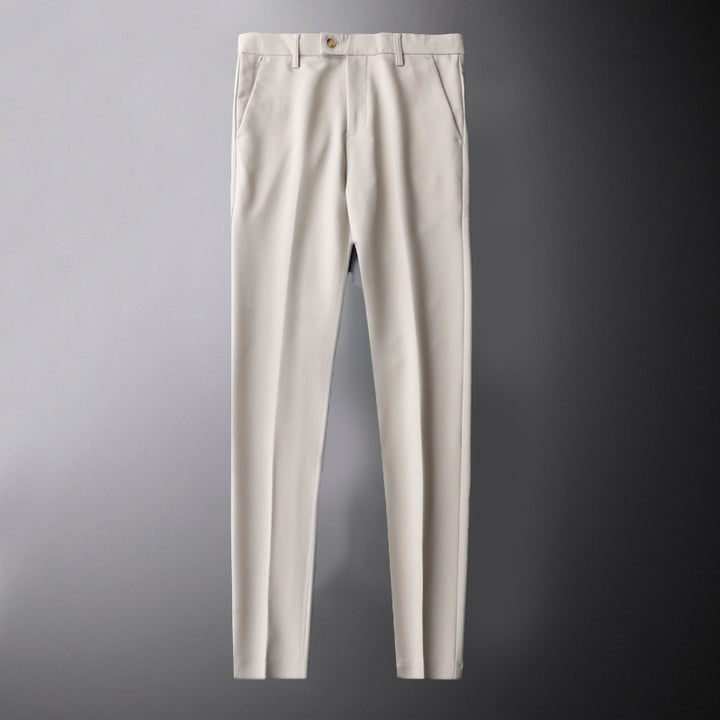 Men's slim-fit business trousers with crease and concealed hook closure Mune Fashion